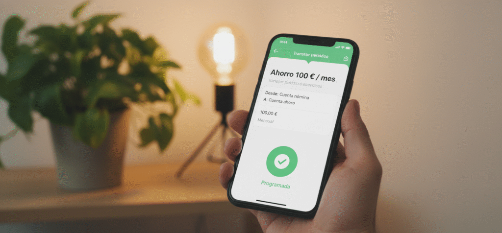 Automatización del ahorro de 100 euros mensuales mediante transferencia automática