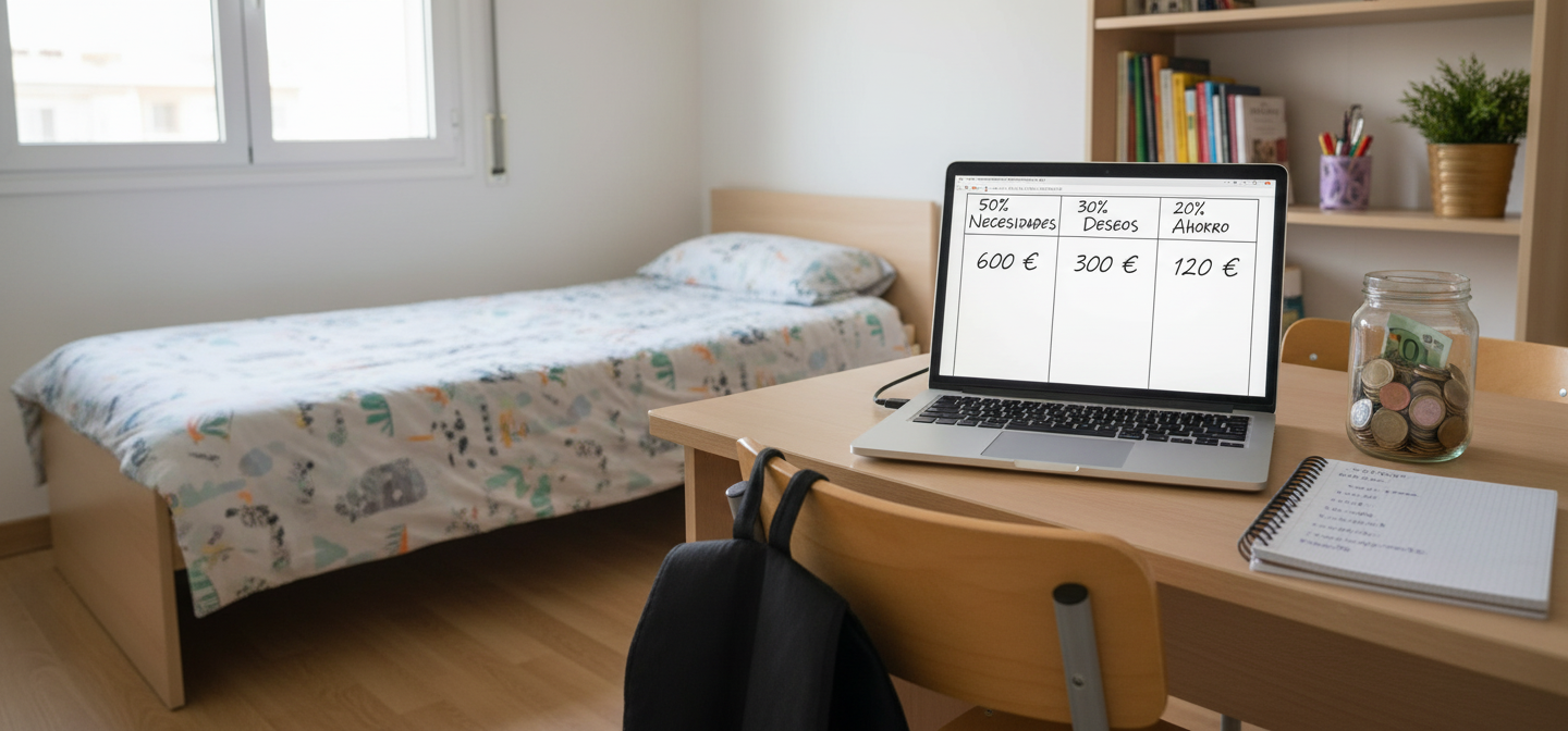 Ejemplo 3: Cómo aplicar el método 50/30/20 si eres estudiante o cobras poco generated image december 23, 2025 12 22pm