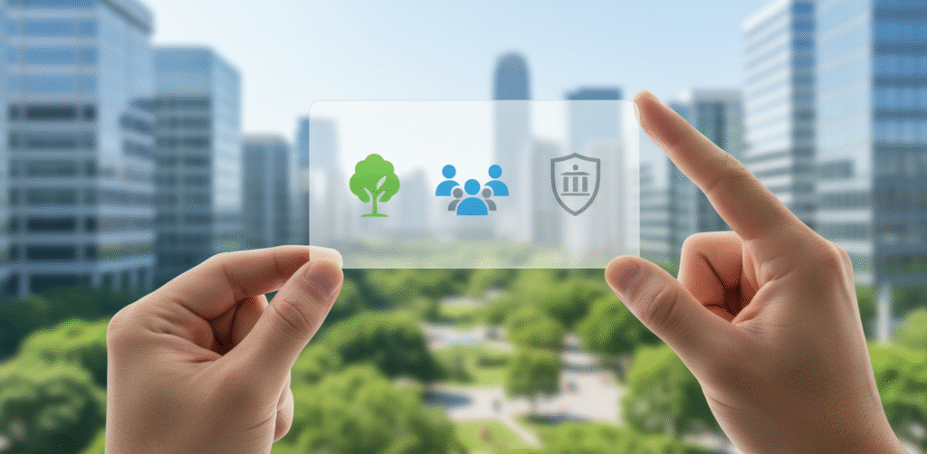 Gráficos de análisis de criterios ESG para inversión responsable