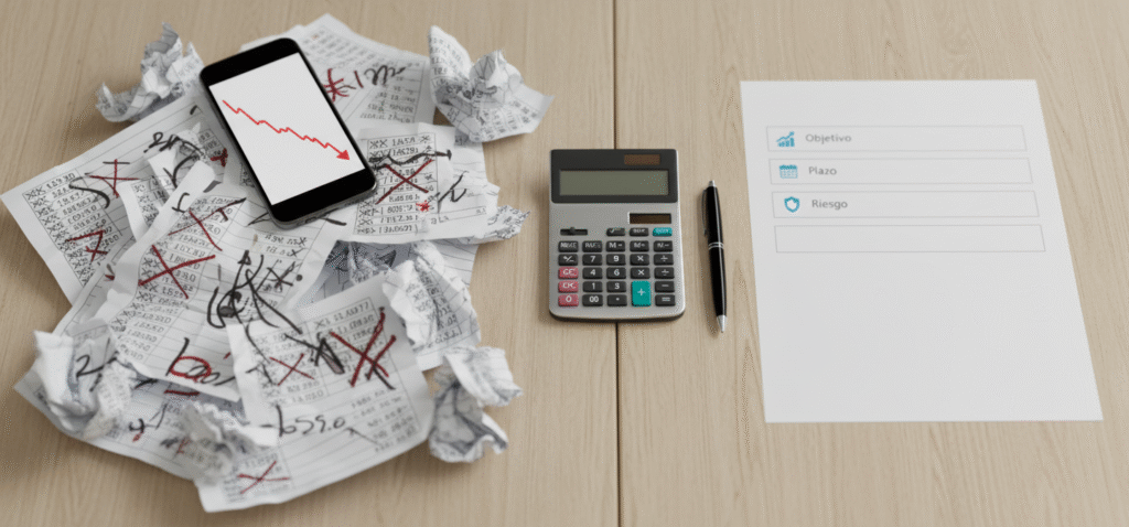 errores-comportamiento-inversor-novato-planificacion.jpg Infografía sobre errores de comportamiento del inversor novato y necesidad de planificación clara antes de invertir